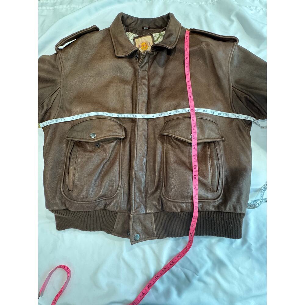 Hard Rock Cafe OSAKA Vintage LEather Bomber Jacket - Picture 5 of 16
